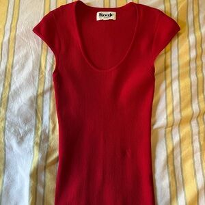 Rouge Red Rib Knit Top Sz 38